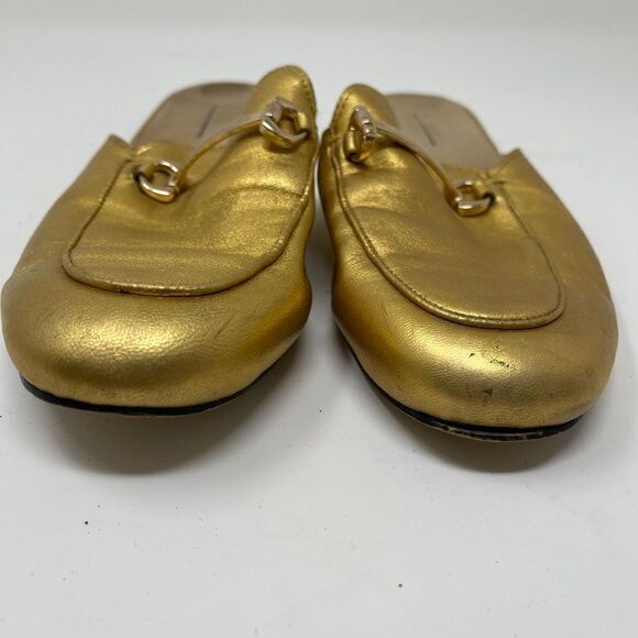 Silent D Women's Mule Slides Shoes Horsebit Slip On Flat Shoes Gold Size EU 40 - Picture 3 of 11